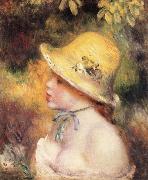 Pierre Renoir Young Girl in a Straw Hat oil on canvas